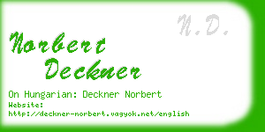 norbert deckner business card